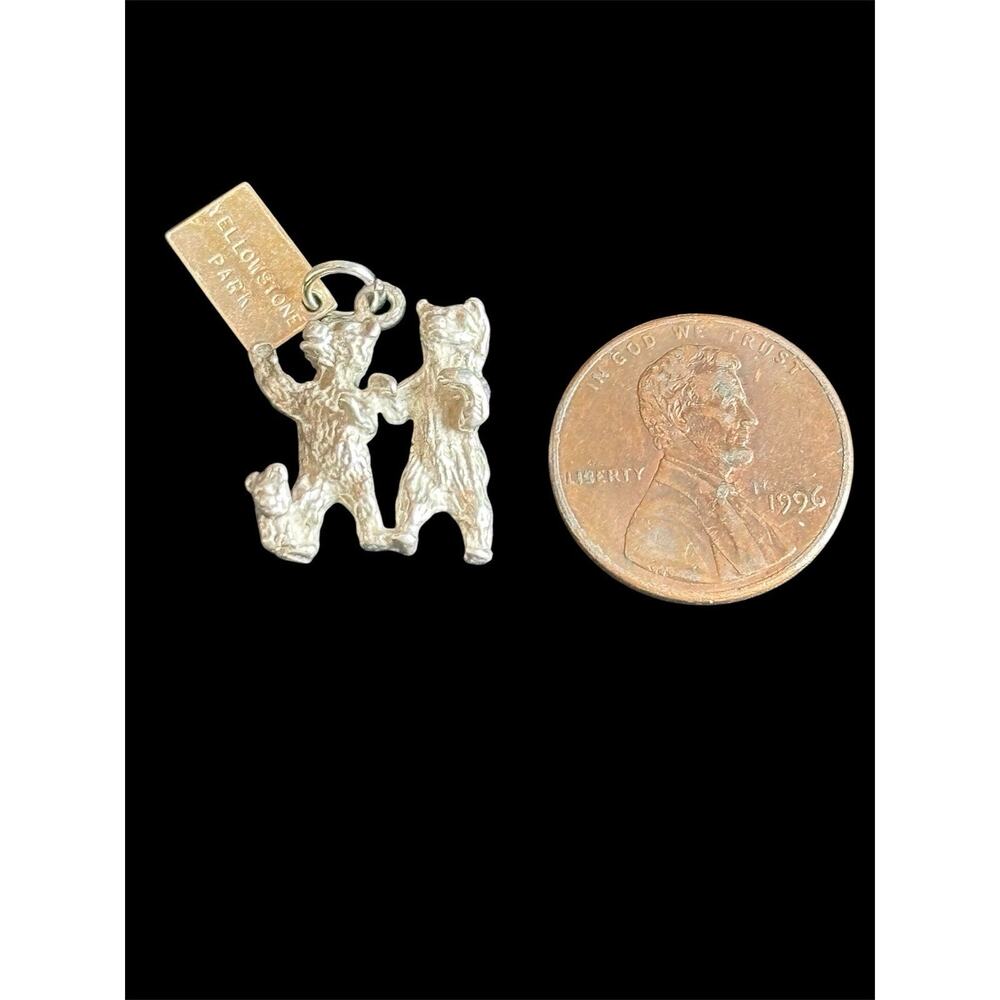 Vtg Sterling Silver Yellowstone NP Bears 3D Animal Charm 925 Bell Trading - Picture 3 of 5